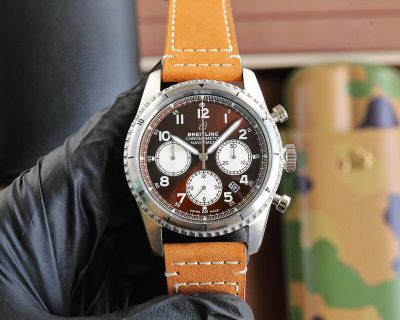 Breitling Avenger 46*13mm Japan Complications Quartz Movement Leather Strap Watch